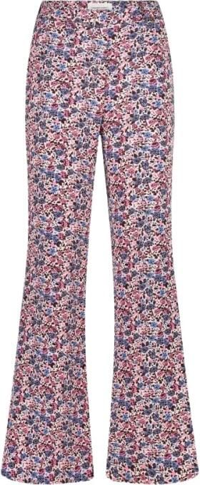 Fabienne Chapot gebloemde flared broek roze blauw lichtroze - Foto 1