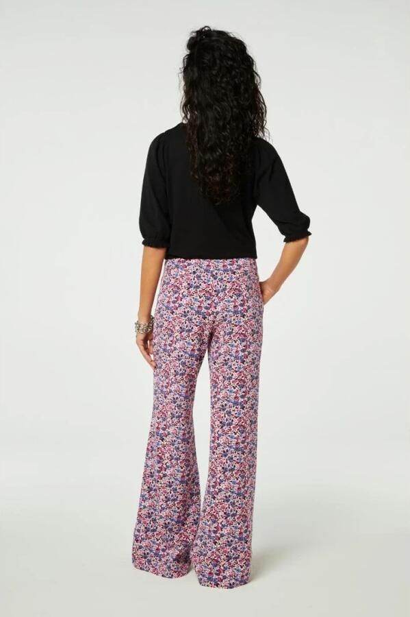 Fabienne Chapot gebloemde flared broek roze blauw lichtroze - Foto 4