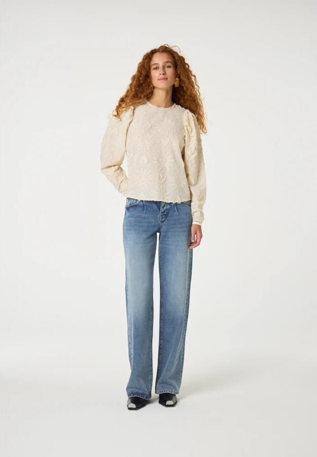 Fabienne Chapot blousetop antiek cremewit broderie - Foto 3