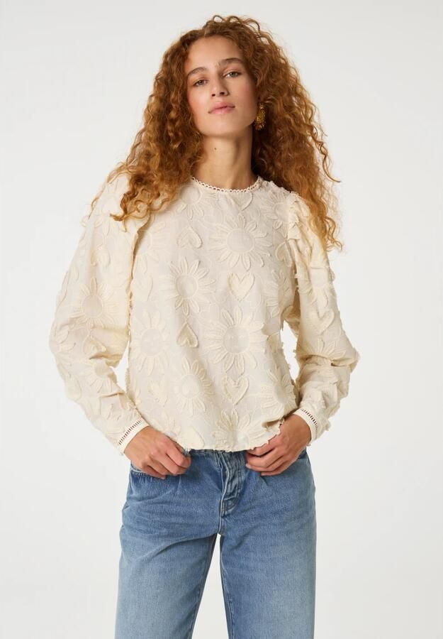 Fabienne Chapot blousetop antiek cremewit broderie - Foto 4