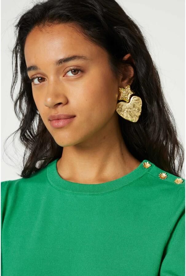 Fabienne Chapot Bloemen Pullover met 3 4 Mouwen Green Dames - Foto 2