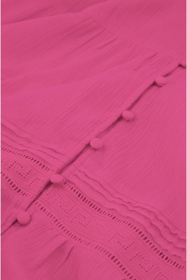 Fabienne Chapot Hot Pink Maxi Jurk met Pofmouwen Pink Dames