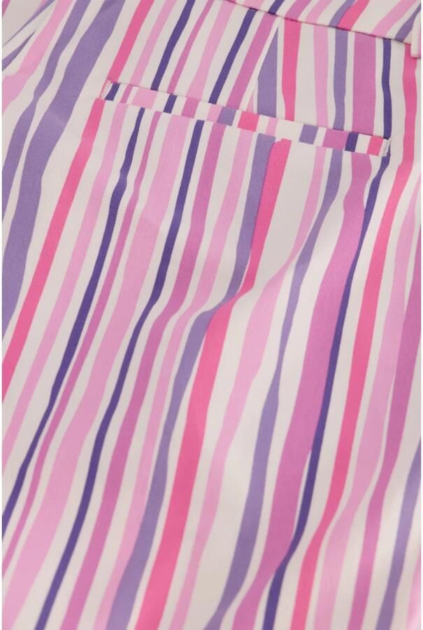 Fabienne Chapot gestreepte high waist wide leg pantalon City Wide Stripe Trousers roze lila wit - Foto 3