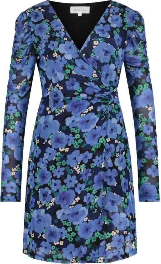 Fabienne Chapot gebloemde wikkeljurk Flake van gerecycled polyester blauw