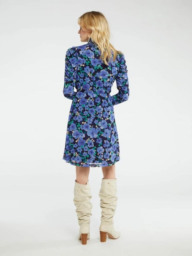 Fabienne Chapot gebloemde wikkeljurk Flake van gerecycled polyester blauw - Foto 5