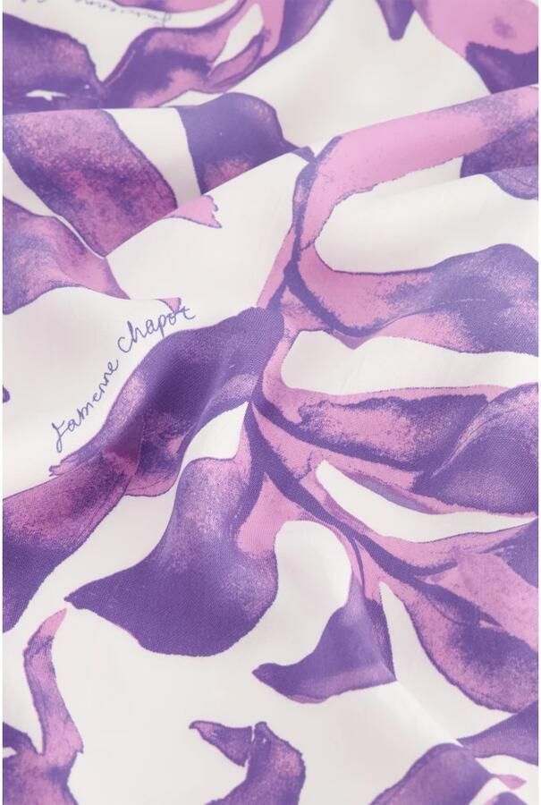 Fabienne Chapot overslagjurk Archana Butterfly Dress met bladprint paars wit - Foto 3