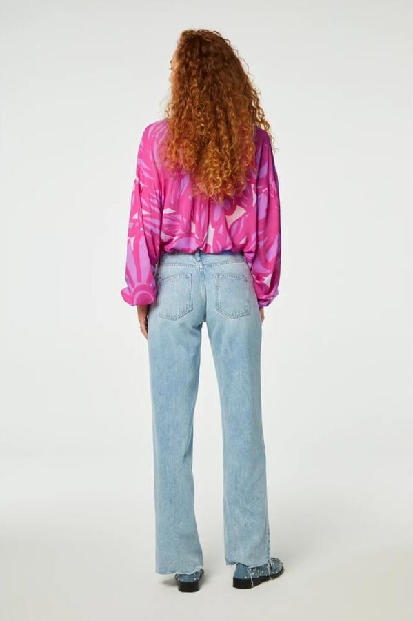 Fabienne Chapot blouse Lexi met all over print roze donkerroze - Foto 4