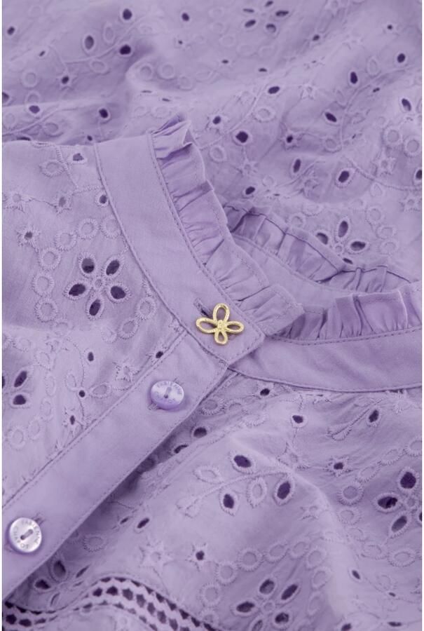 Fabienne Chapot Lila Blouse met Geborduurde Ruchemouwen Purple Dames - Foto 6