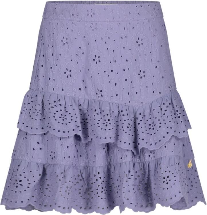 Fabienne Chapot Lila Gerimpelde Geborduurde Rok Purple Dames - Foto 2