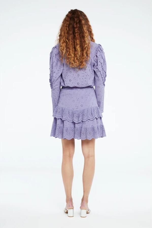 Fabienne Chapot Lila Gerimpelde Geborduurde Rok Purple Dames - Foto 4