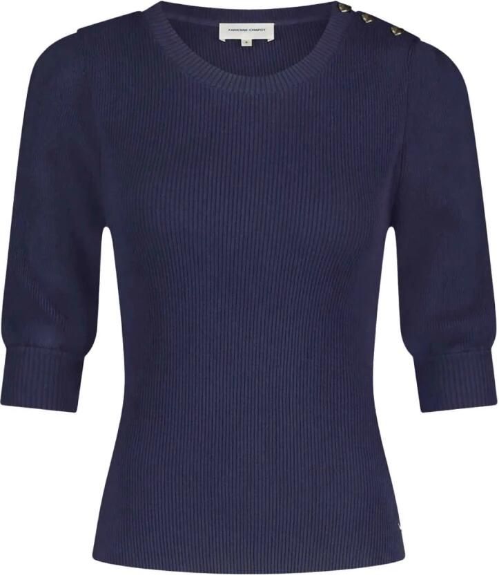 FABIENNE CHAPOT Dames Truien & Vesten Lillian Short Sleeve Pullover Donkerblauw - Foto 8