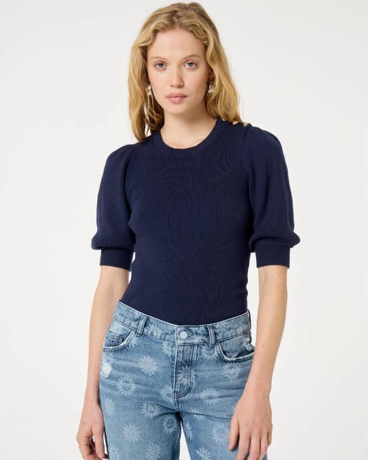 FABIENNE CHAPOT Dames Truien & Vesten Lillian Short Sleeve Pullover Donkerblauw - Foto 5