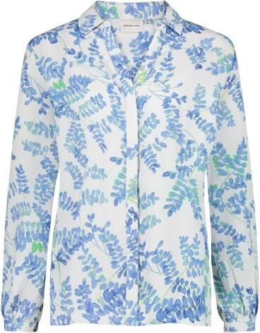 Fabienne Chapot blouse Liv met all over print blauw wit groen