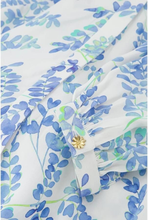Fabienne Chapot blouse Liv met all over print blauw wit groen - Foto 2