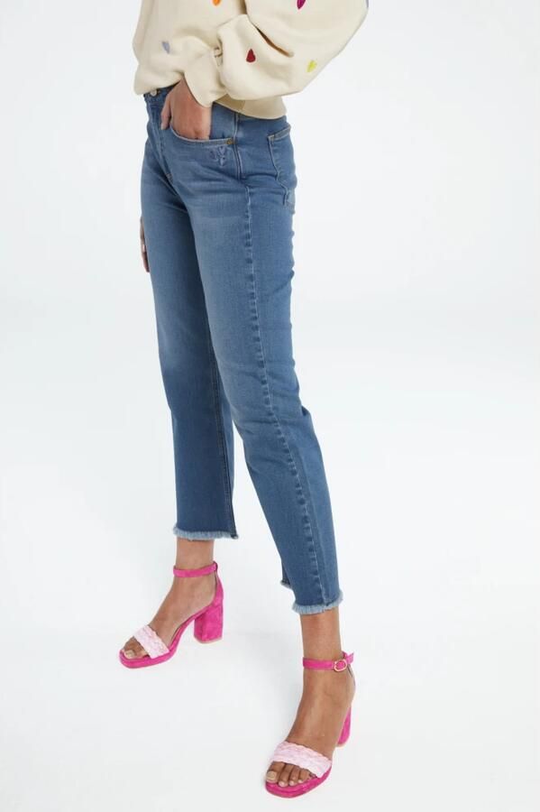 Fabienne Chapot high waist flared jeans Lizzy Cropped blauw - Foto 4