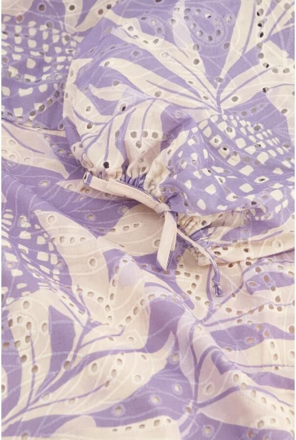 Fabienne Chapot overslagjurk Marley Dress met bladprint lila roze - Foto 4