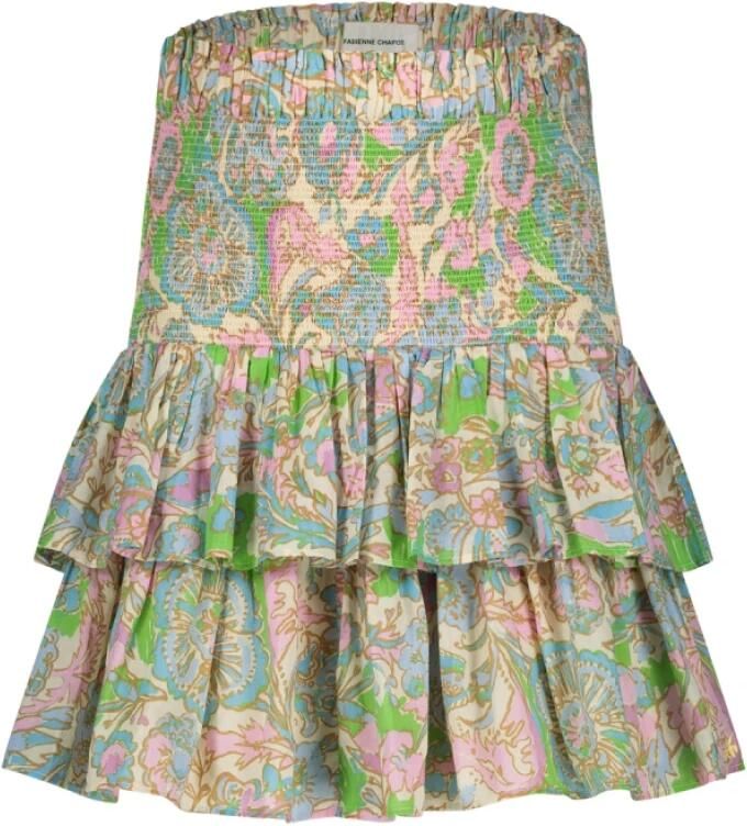 Fabienne Chapot Mary Rok Dubbele Ruffle Streep Elastische Tailleband Multicolor Dames - Foto 3