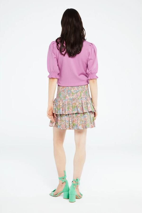 Fabienne Chapot Mary Rok Dubbele Ruffle Streep Elastische Tailleband Multicolor Dames - Foto 5