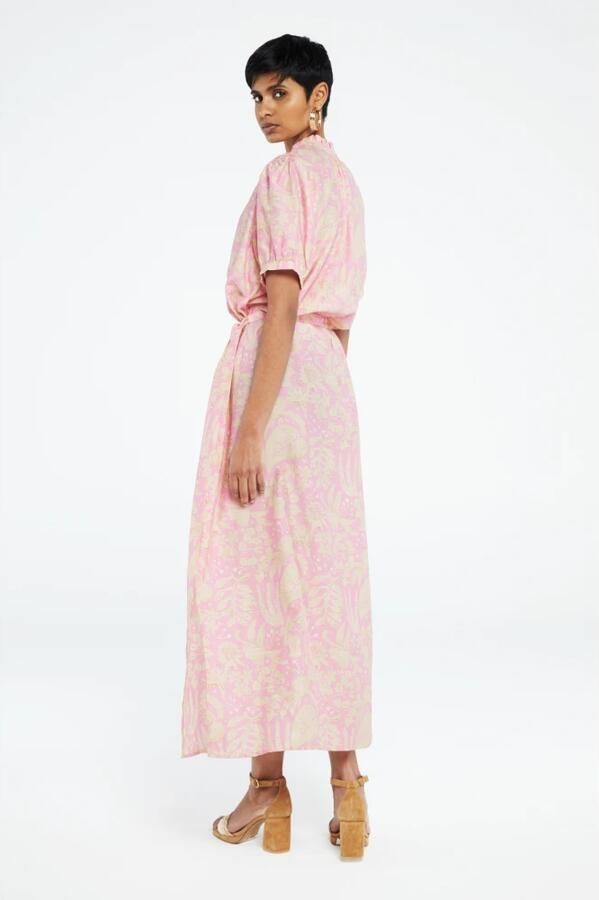 Fabienne Chapot gebloemde maxi blousejurk Girlfriend Maxi Dress roze beige - Foto 5