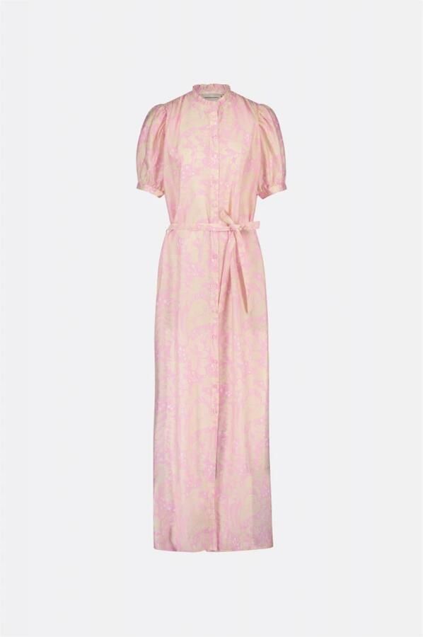 Fabienne Chapot gebloemde maxi blousejurk Girlfriend Maxi Dress roze beige - Foto 4