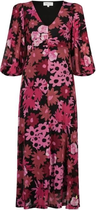Fabienne Chapot Rottöne Midi Jurk met Ballonmouwen Multicolor Dames