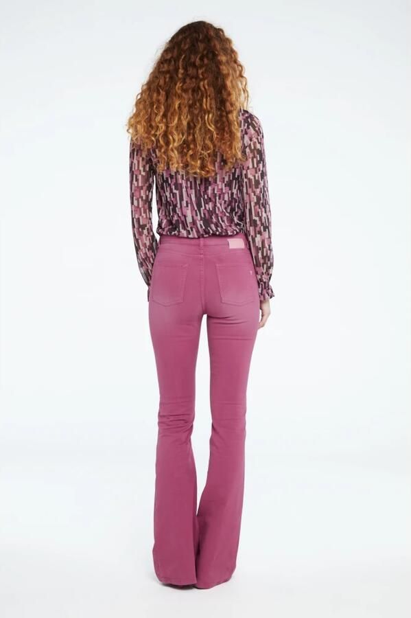 Fabienne Chapot semi-transparante top Johanna met all over print roze bruin - Foto 5