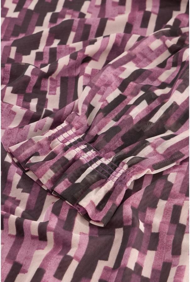 Fabienne Chapot semi-transparante top Johanna met all over print roze bruin - Foto 3