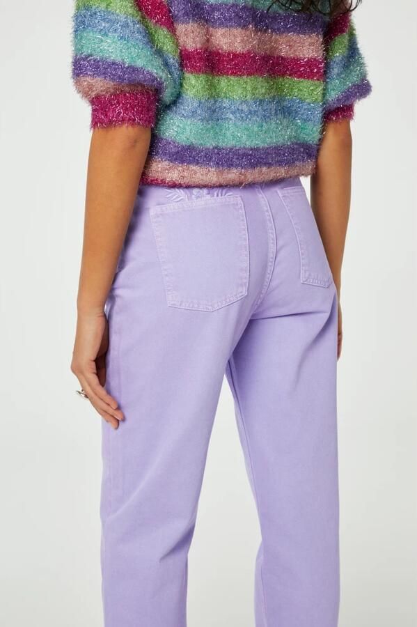 Fabienne Chapot Mid-hoge taille denim broek met rechte pijpen Purple Dames - Foto 4
