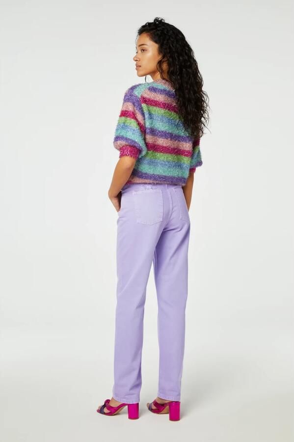 Fabienne Chapot Mid-hoge taille denim broek met rechte pijpen Purple Dames - Foto 5
