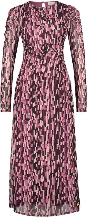Fabienne Chapot maxi jurk Bella met all over print paars roze ecru - Foto 2