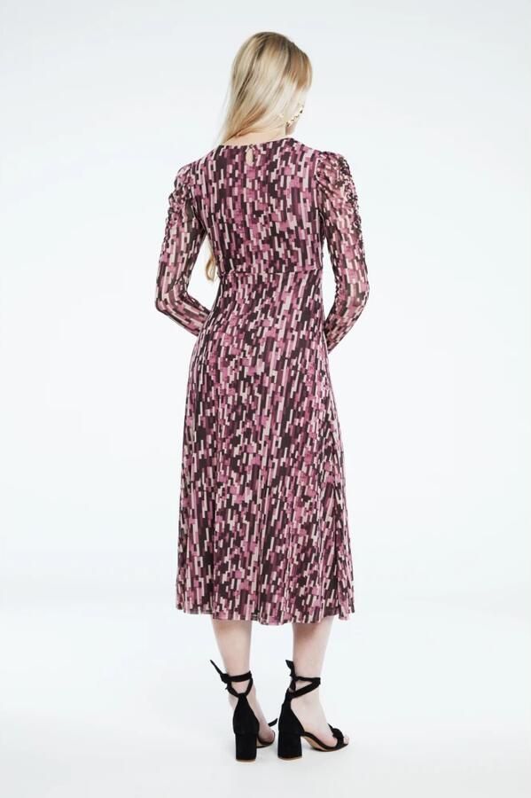 Fabienne Chapot maxi jurk Bella met all over print paars roze ecru - Foto 5