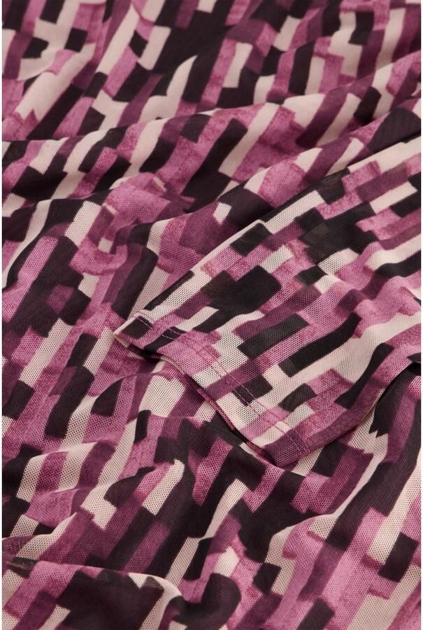 Fabienne Chapot maxi jurk Bella met all over print paars roze ecru - Foto 3