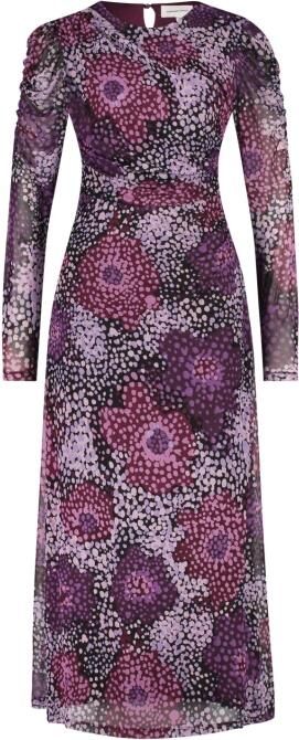 Fabienne Chapot mesh jurk Bella met all over print paars zwart