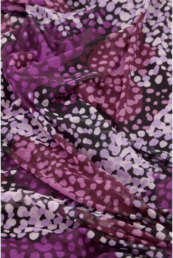 Fabienne Chapot mesh jurk Bella met all over print paars zwart - Foto 2