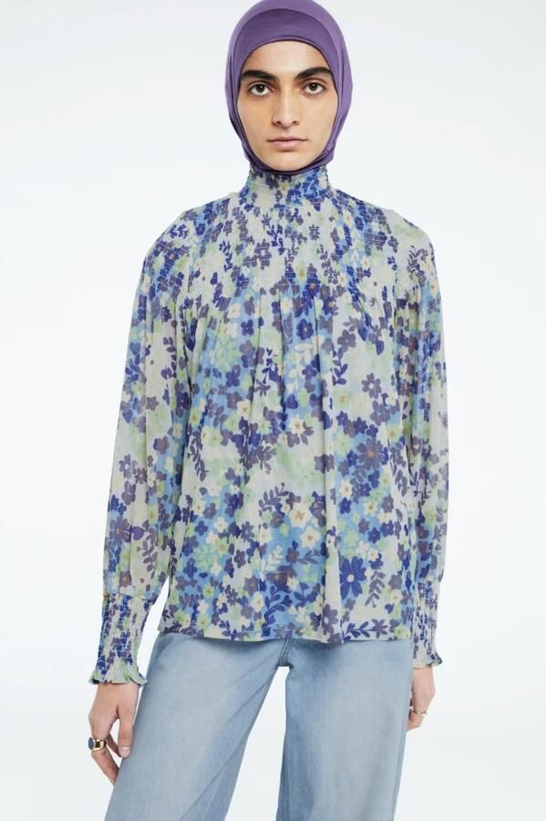 Fabienne Chapot gebloemde blouse Mila blauw wit groen - Foto 4