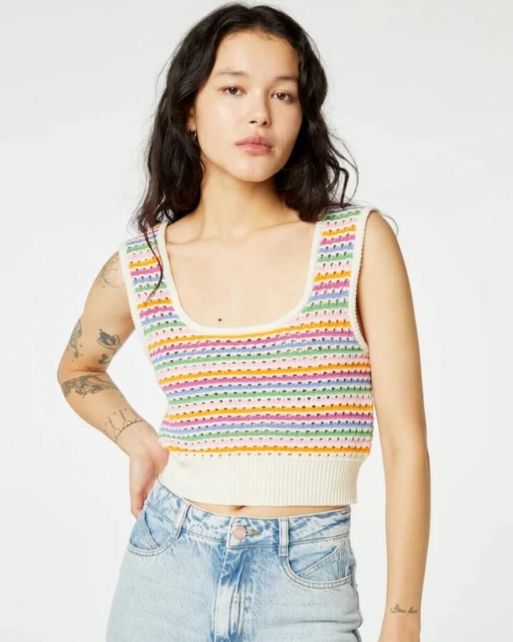 Fabienne Chapot Mouwloze Top Heather Bralette Multicolor Dames