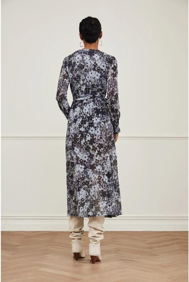 Fabienne Chapot wikkeljurk Natasja Mesh van gerecycled polyester blauw - Foto 5