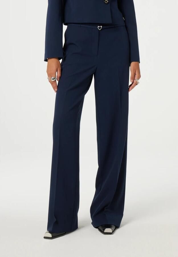 Fabienne Chapot wide leg regular waist pantalon donkerblauw - Foto 7