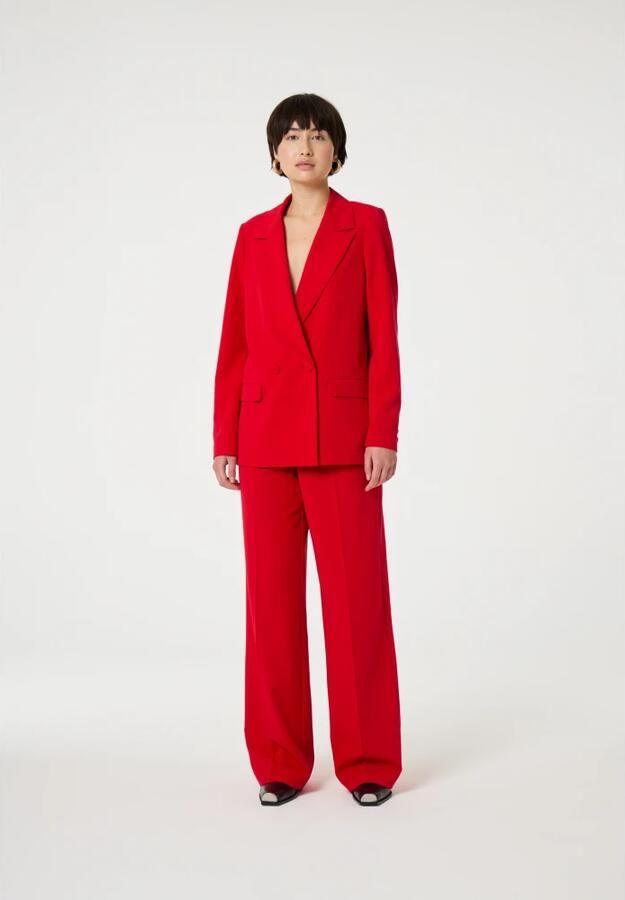 Fabienne Chapot wide leg regular waist pantalon rood - Foto 3
