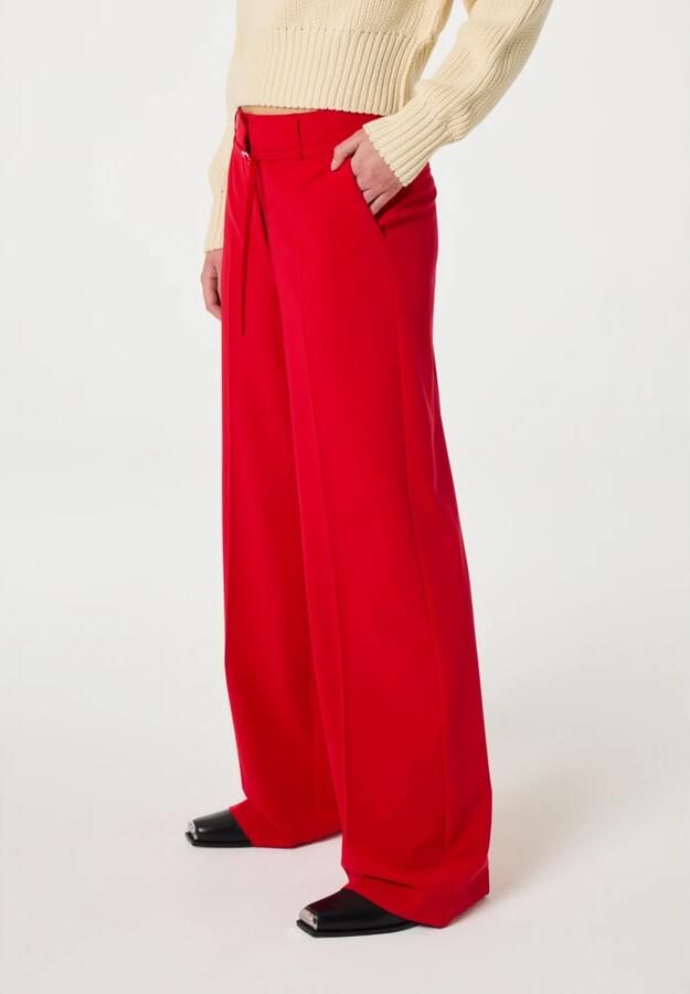 Fabienne Chapot wide leg regular waist pantalon rood - Foto 4