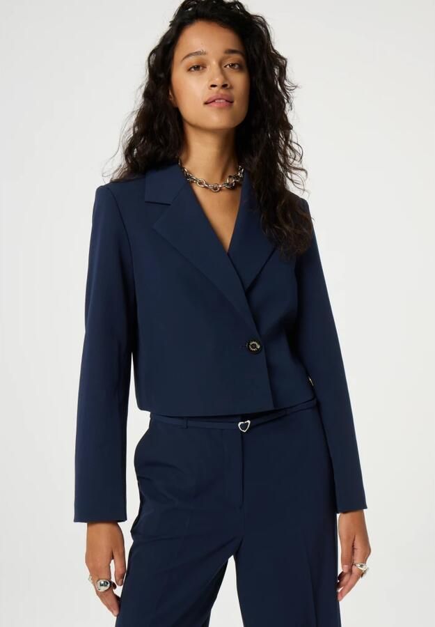 Fabienne Chapot cropped blazer donkerblauw - Foto 5