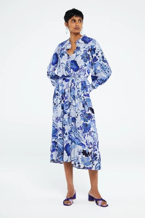 Fabienne Chapot Noa Jurk Le Pacha Azure Print Blue Dames - Foto 4