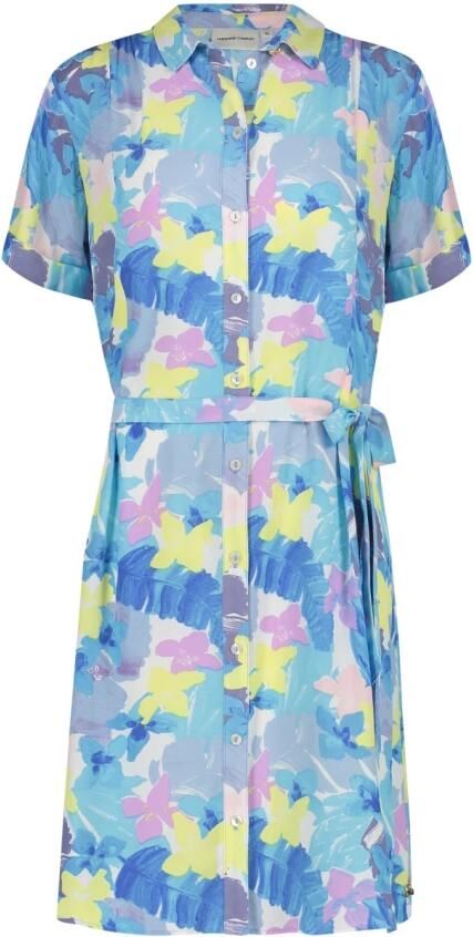 Fabienne Chapot blousejurk Boyfriend met all over print blauw geel lila - Foto 2