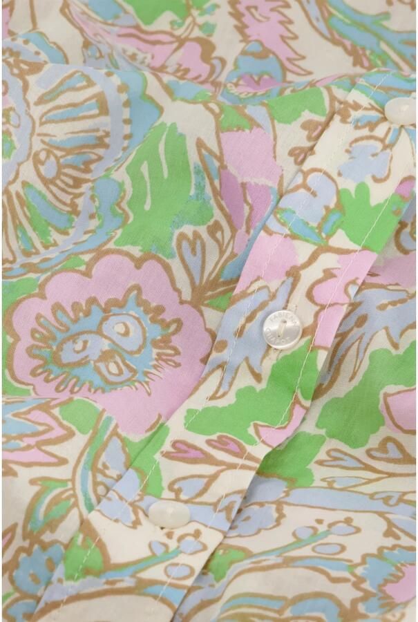 Fabienne Chapot blouse Lexi Blouse met all over print groen blauw roze bruin - Foto 4