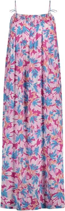 Fabienne Chapot gebloemde maxi jurk roze lichtroze blauw