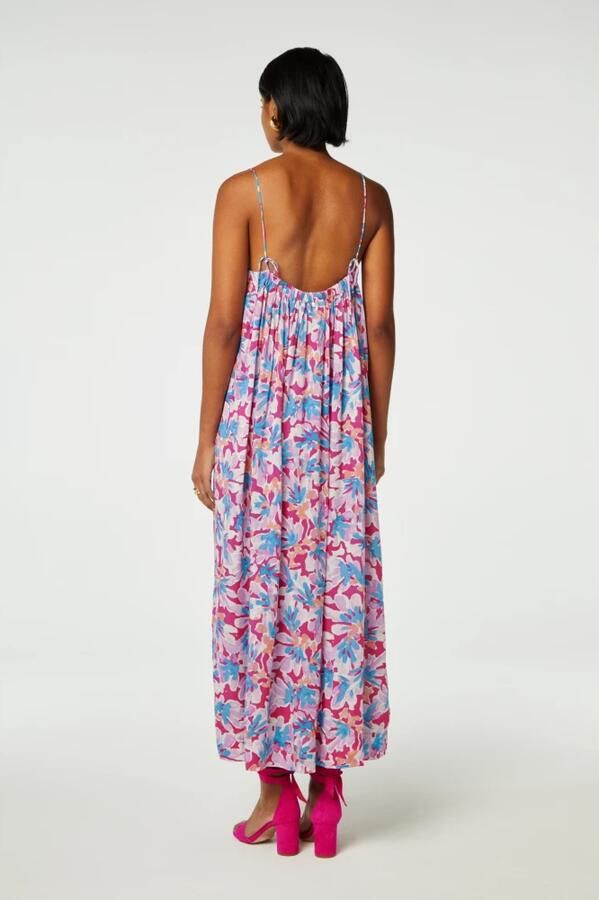 Fabienne Chapot gebloemde maxi jurk roze lichtroze blauw - Foto 4
