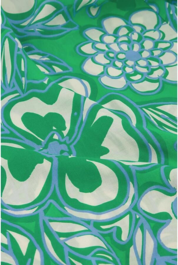 Fabienne Chapot wide leg broek met all over print groen crème - Foto 2