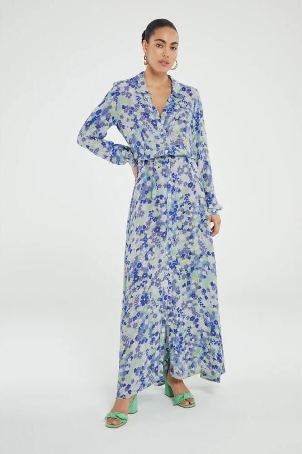 Fabienne Chapot Popping Flowers Maxi Jurk Blue Dames - Foto 2