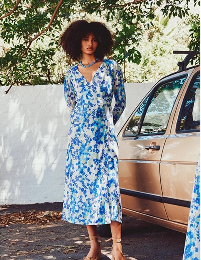 Fabienne Chapot Popping Flowers Maxi Jurk Blue Dames - Foto 3