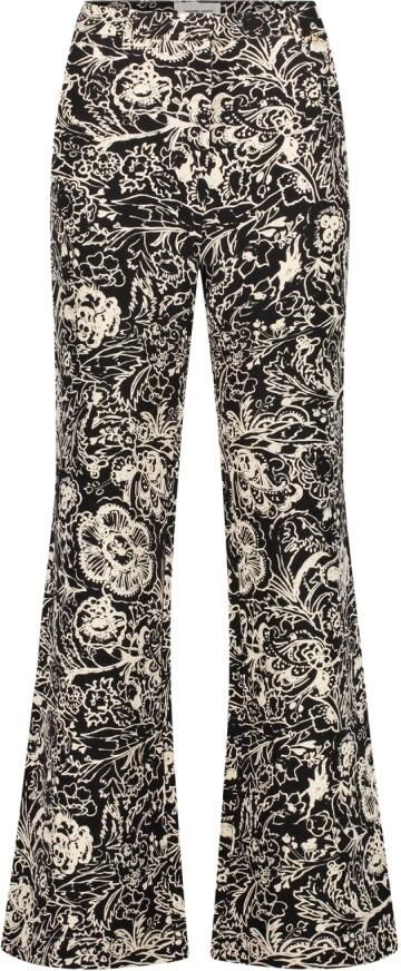 Fabienne Chapot gebloemde wide leg broek Puck zwart ecru - Foto 2